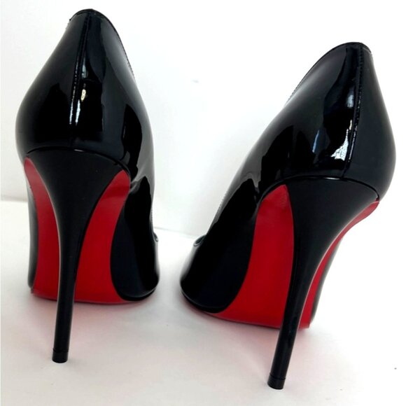 Christian Louboutin Miss Z Black Pumps Pointed Toe Stiletto 100mm Size 38.5 - Picture 4 of 13